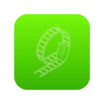 Rollercoaster icon green Stock Illustration