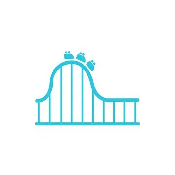 Rollercoaster icon. Isolated on white background. From blue icon set. Stock Illustration
