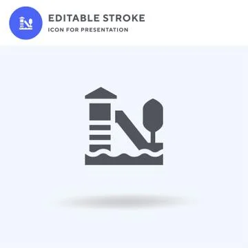 Rollercoaster icon vector, filled flat sign, solid pictogram isolated on white Stock Illustration