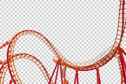 Rollercoaster isolated transparency background.. Stock Photos