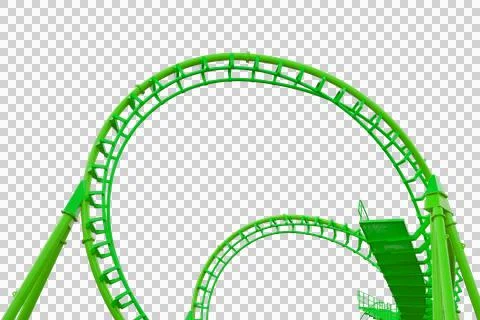 Rollercoaster isolated transparency background.. Stock Photos