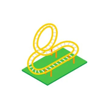 Rollercoaster isometric 3d icon Illustrazione stock