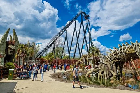Rollercoaster Kondaa in Walibi Stock Photos