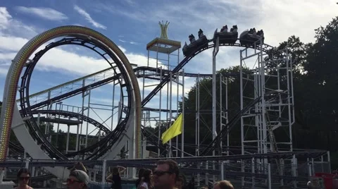 Rollercoaster loopty loop Stock Footage 66513668
