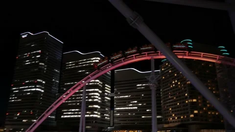Rollercoaster At Night Stock Footage 237112696