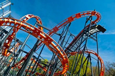 Rollercoaster in a park Stock Photos