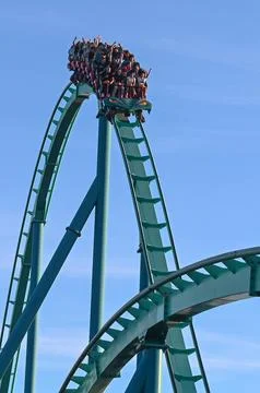Rollercoaster Riders Enjoying Thrill at Canada's Wonderland Stock Photos
