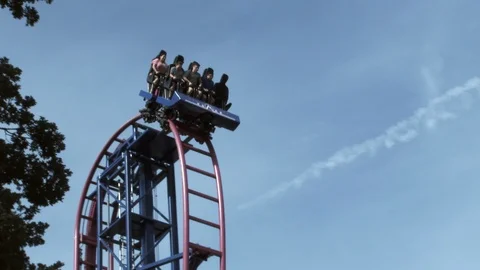 Rollercoaster Riders Stock Footage 110750278
