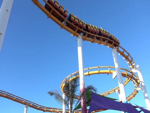 RollerCoaster on Santa Monica Pier Stock Footage 72769795