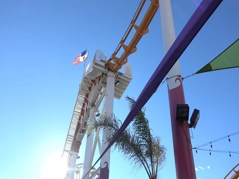 RollerCoaster on Santa Monica Pier Stock Footage 72824931