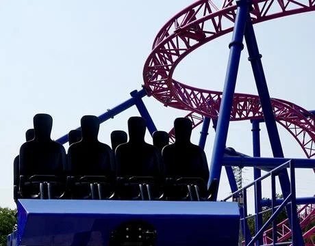 Rollercoaster seats Foto stock