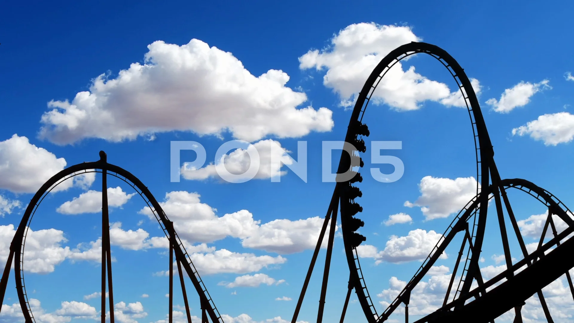 Rollercoaster silhouette animation again... | Stock Video | Pond5