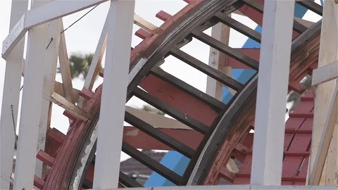 Rollercoaster in sunny California Close Up Video stock 94882790