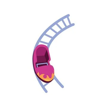 Rollercoaster track amusement park Stock Illustration