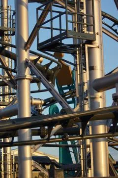 Rollercoaster Track Layout at Theme Park Stock Photos