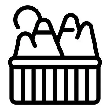 Rollercoaster track looping over amusement park ride icon Stock Illustration