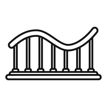 Rollercoaster track making curves and dips on white background Stock Illustration