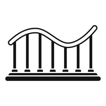 Rollercoaster track making curves on white background Stock Illustration