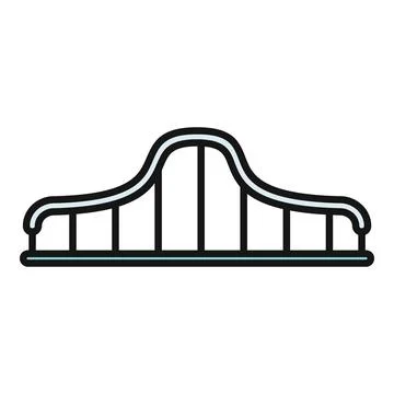 Rollercoaster track outline featuring thrilling loops and drops Stock-Illustration