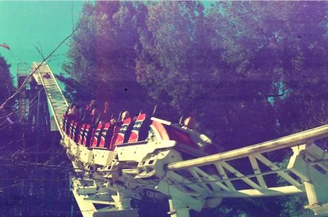 Rollercoaster on Track Foto stock