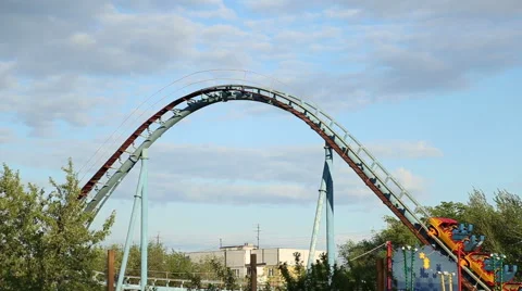 Rollercoaster train is moving Stock Footage 50524441