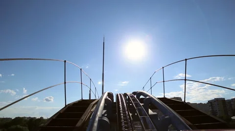 Rollercoaster train is moving Stock Footage 64744462