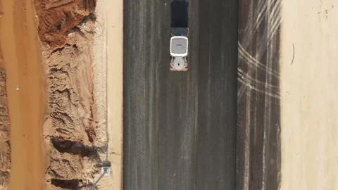 Rollers compact  is driving over freshly poured asphalt, Stock-Footage 146841259