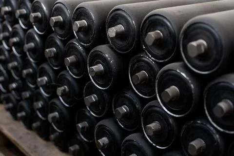 Rollers for the conveyor movement Stock Photos