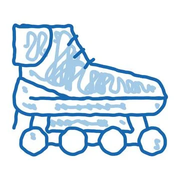 Rollers doodle icon hand drawn illustration Stock Illustration