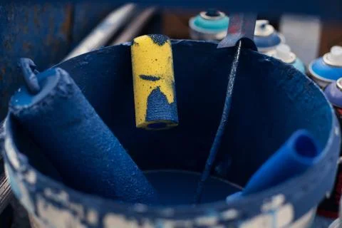 Rollers in the paint Stock Photos