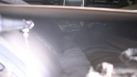 Rollers reduce cardboard temperature after hot stages Stock Footage 303104287