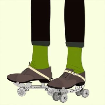 Rollers retro illustration Stock Illustration