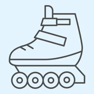 Rollers thin line icon. Skates roller shoes. Sport vector design concept 스톡 일러스트