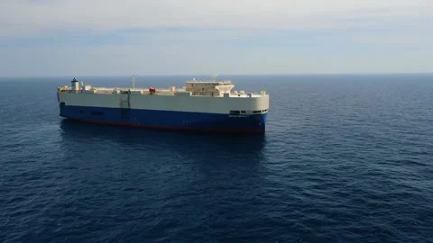 Rollers. Trailer vessels. Ro-Ro type vessel. A huge ship for transporting cars. Stock Footage 133650595