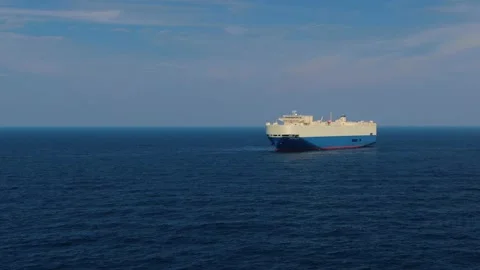 Rollers. Trailer vessels. Ro-Ro type vessel. A huge ship for transporting cars. Stock Footage 133652828