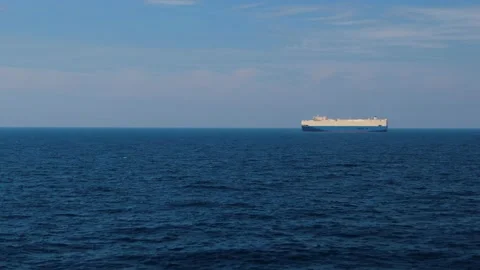 Rollers. Trailer vessels. Ro-Ro type vessel. A huge ship for transporting cars. Stock Footage 133653663