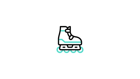 Rollerskate Animated Icon Stock Footage 320344546
