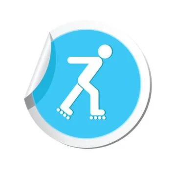 Rollerskates BLUE LABEL Stock Illustration