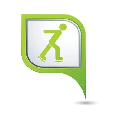 Rollerskates GREEN pointer Stock Illustration