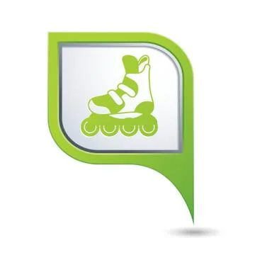 Rollerskates GREEN pointer Stock Illustration