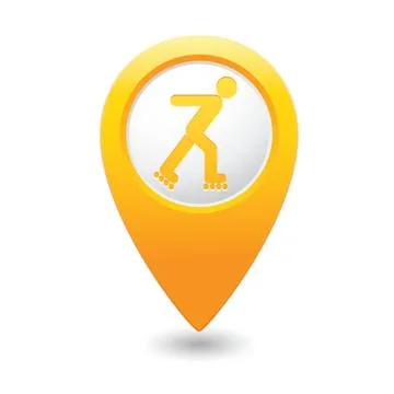 Rollerskates MAP pointer yellow Stock Illustration