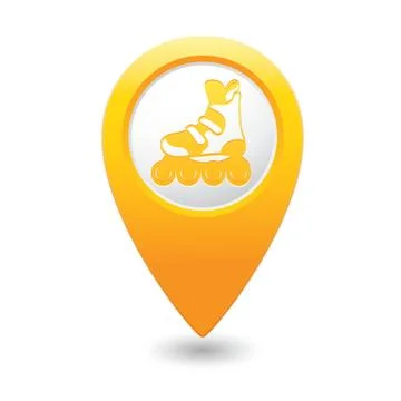 Rollerskates MAP pointer yellow Illustrazione stock