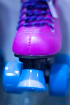 Rollerskates in skate store Stock Photos