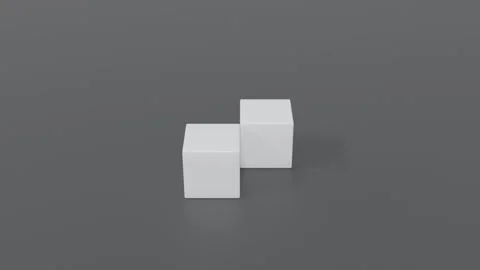 Rolling 3D abstract animation of white cubes moving across dark gray surface Stock Footage 335958607