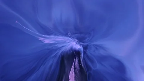 "Rolling, action, camera pull back, NOW  Blue and Pink swirl starting top Stock Footage 157467383