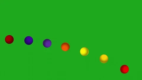 Rolling and dropping of colorful balls in the corner of the green screen Stock Footage 288013748