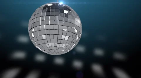 The rolling and sparkling silver disco ball (loop) Stock-Footage 47443387
