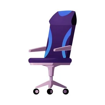 Rolling armchair vector flat icon, ergonomic gamer computer chair on wheels Stock Illustration
