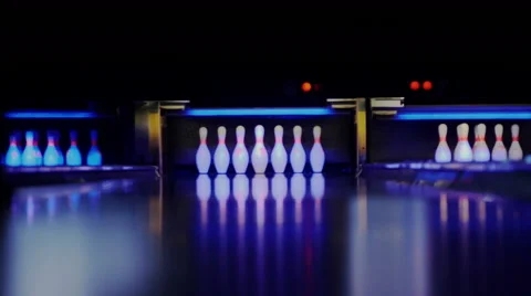 Rolling ball hitting bowls, strike Stock Footage 67427012