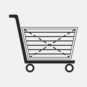 Rolling basket with wheels for placing purchases Stock Illustration